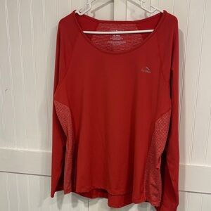 L.L. Bean Women's Vibrant orange/ Red Long Sleeve base Tee size XL